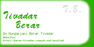 tivadar berar business card